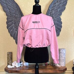 Pink Poem Copped Pull Over Sweater
